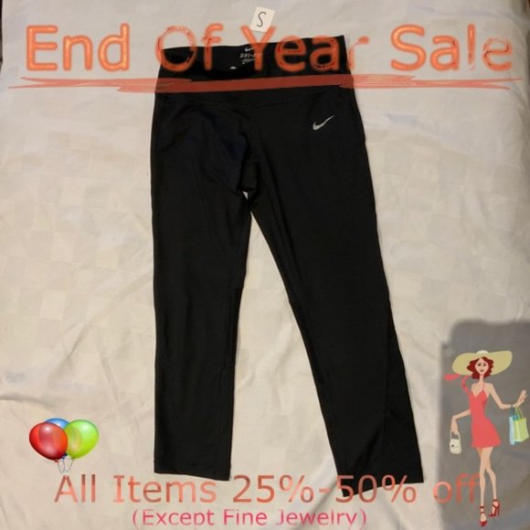 Nike Pants - EUC-Nike Running Dri-Fit adjustable black capris